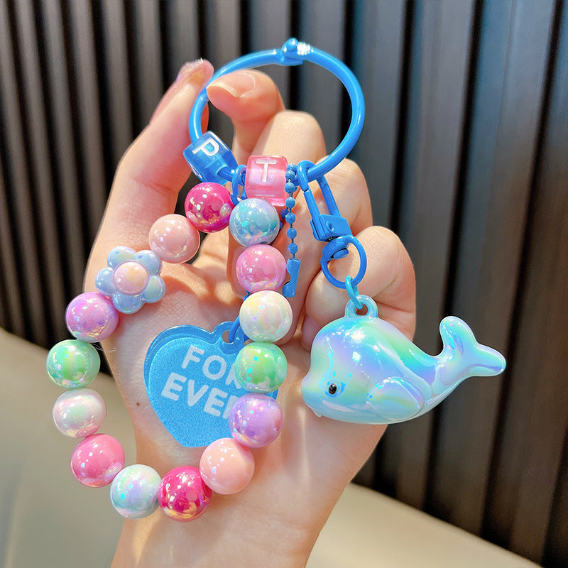 Wholesale Fresh Color Galvanized Ocean Dolphin Acrylic Keychain